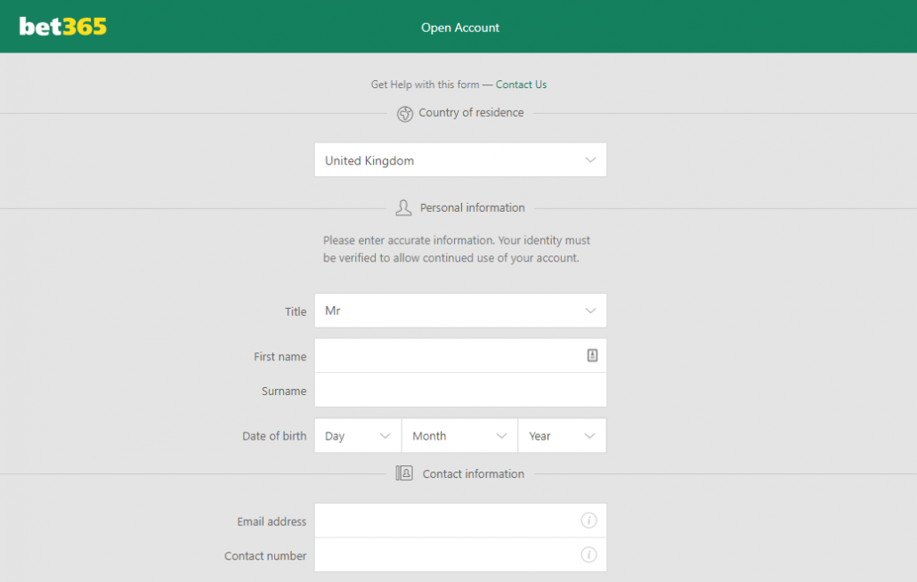 Bet365RegistationForm